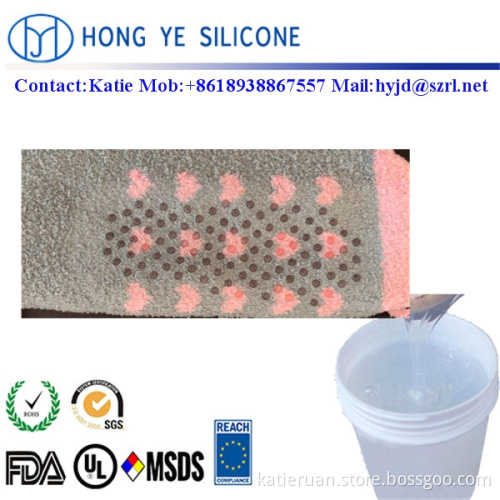 Liquid screen printing silicone rubber ink for antiskid socks